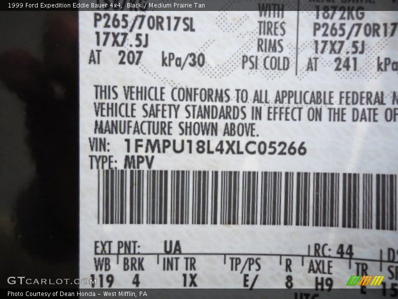 Black / Medium Prairie Tan 1999 Ford Expedition Eddie Bauer 4x4