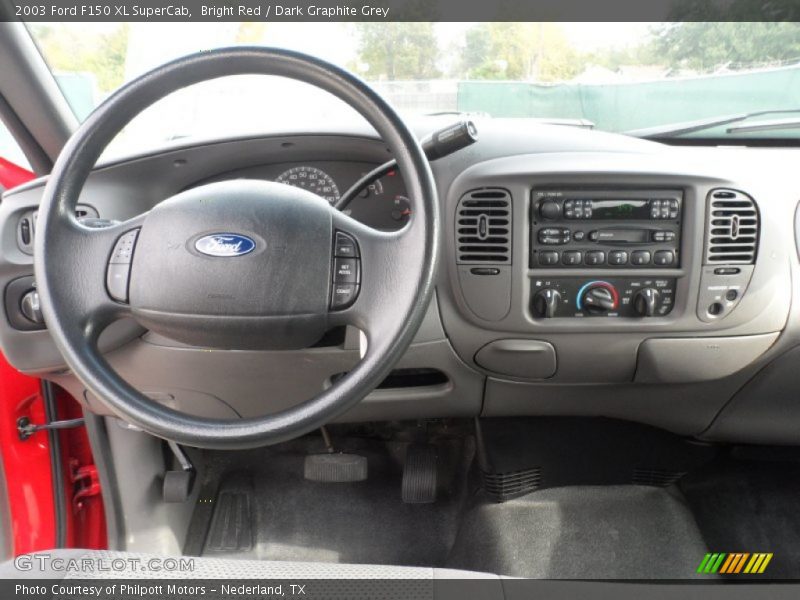 Bright Red / Dark Graphite Grey 2003 Ford F150 XL SuperCab