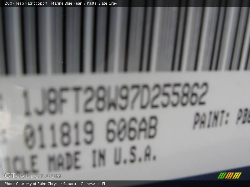 Marine Blue Pearl / Pastel Slate Gray 2007 Jeep Patriot Sport