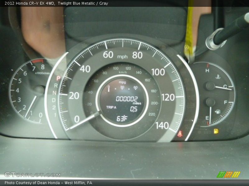 Twilight Blue Metallic / Gray 2012 Honda CR-V EX 4WD