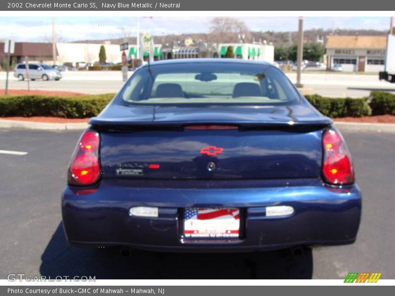 Navy Blue Metallic / Neutral 2002 Chevrolet Monte Carlo SS