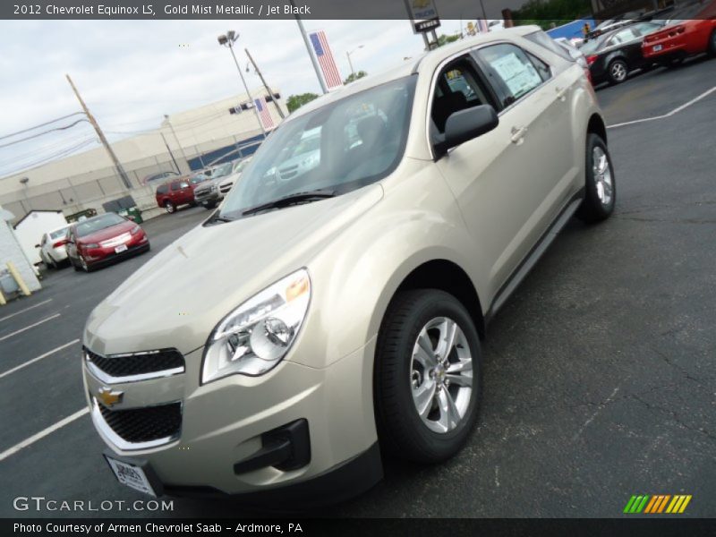 Gold Mist Metallic / Jet Black 2012 Chevrolet Equinox LS