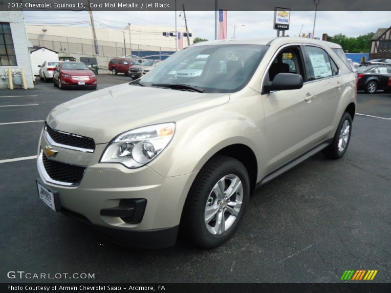 Gold Mist Metallic / Jet Black 2012 Chevrolet Equinox LS