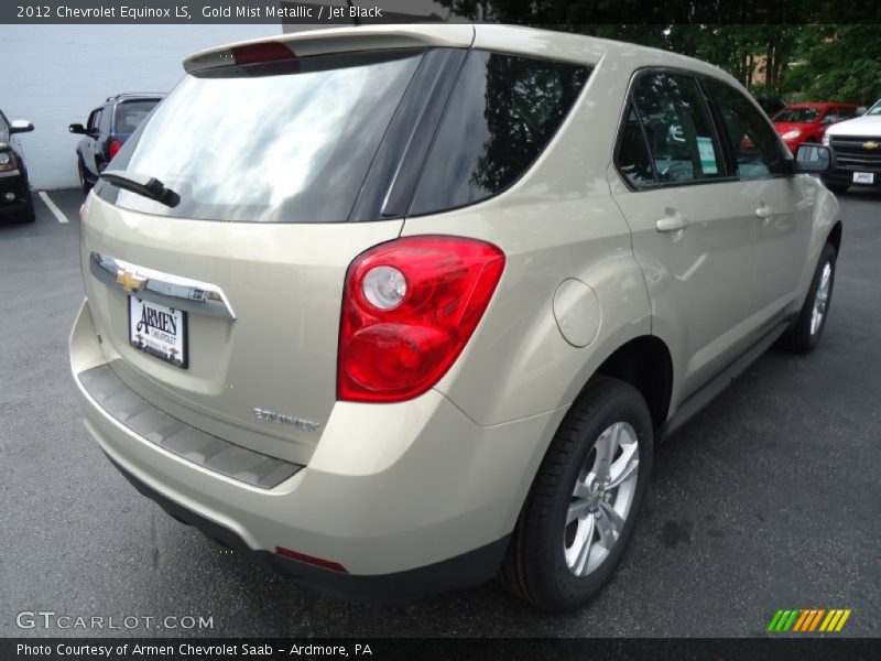 Gold Mist Metallic / Jet Black 2012 Chevrolet Equinox LS