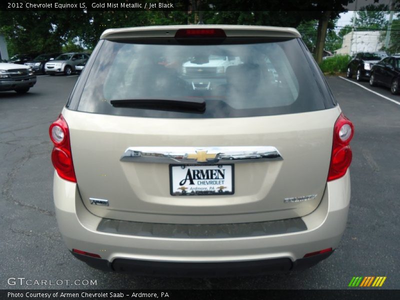 Gold Mist Metallic / Jet Black 2012 Chevrolet Equinox LS