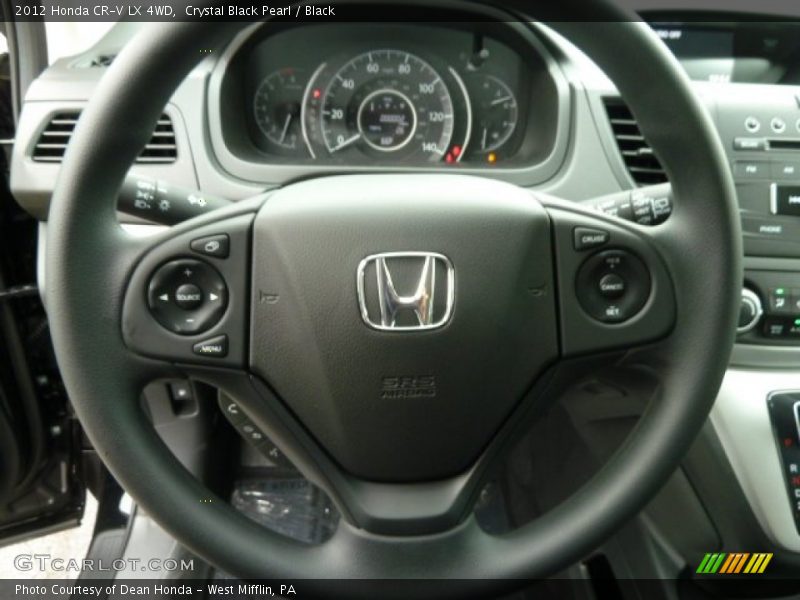 Crystal Black Pearl / Black 2012 Honda CR-V LX 4WD