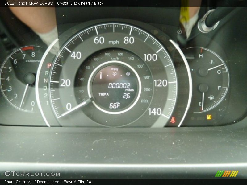 Crystal Black Pearl / Black 2012 Honda CR-V LX 4WD
