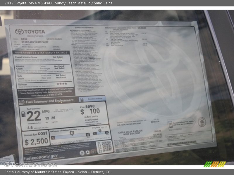 Sandy Beach Metallic / Sand Beige 2012 Toyota RAV4 V6 4WD