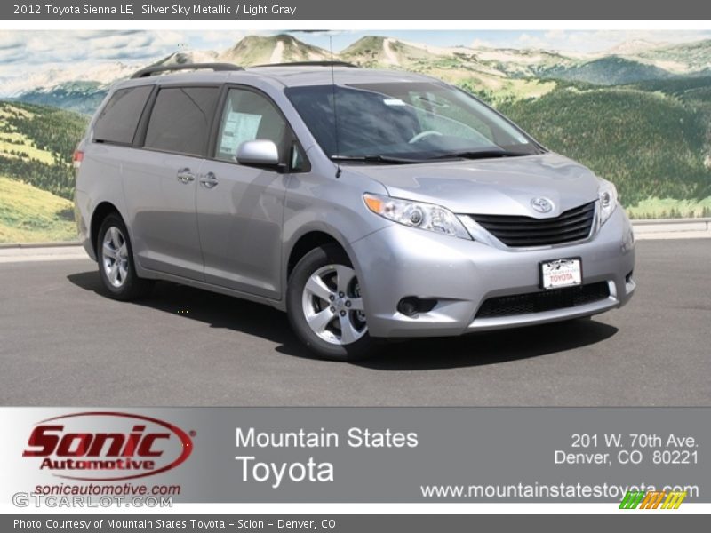 Silver Sky Metallic / Light Gray 2012 Toyota Sienna LE