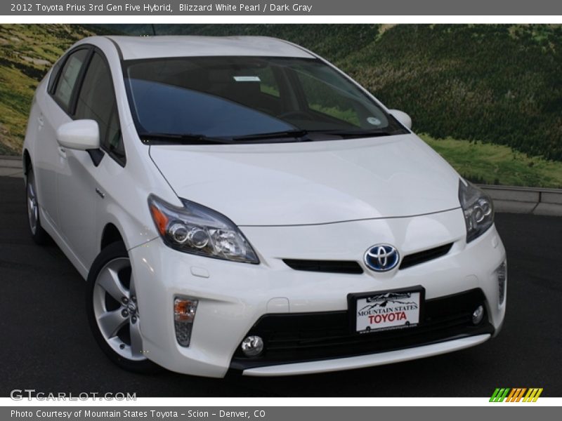 Blizzard White Pearl / Dark Gray 2012 Toyota Prius 3rd Gen Five Hybrid