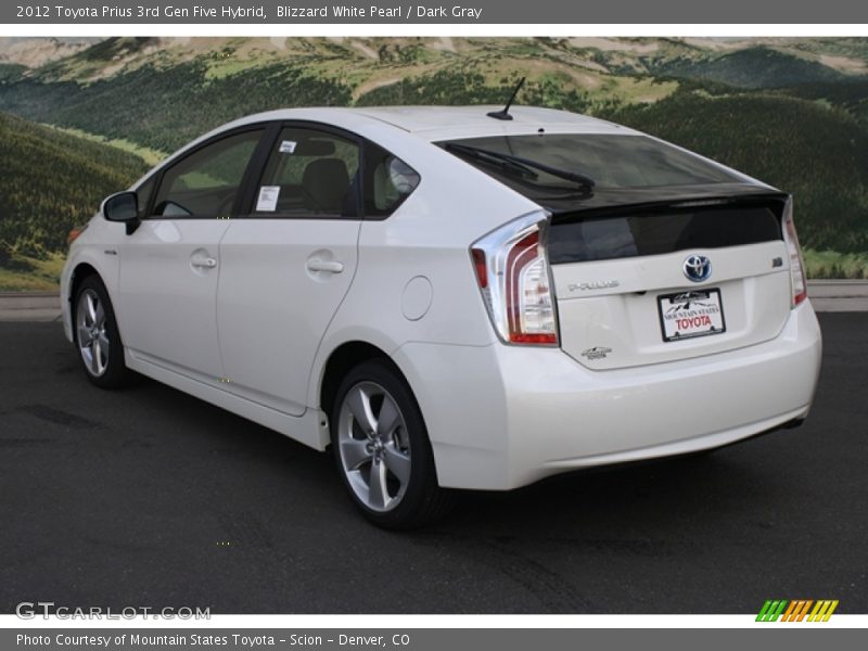 Blizzard White Pearl / Dark Gray 2012 Toyota Prius 3rd Gen Five Hybrid