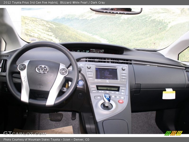 Blizzard White Pearl / Dark Gray 2012 Toyota Prius 3rd Gen Five Hybrid