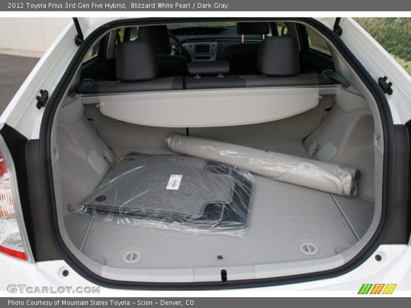 Blizzard White Pearl / Dark Gray 2012 Toyota Prius 3rd Gen Five Hybrid