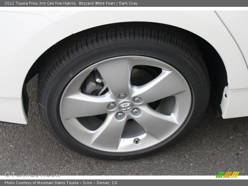 Blizzard White Pearl / Dark Gray 2012 Toyota Prius 3rd Gen Five Hybrid