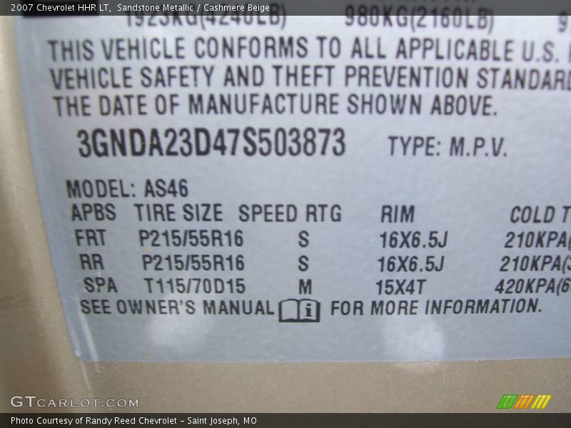 Sandstone Metallic / Cashmere Beige 2007 Chevrolet HHR LT
