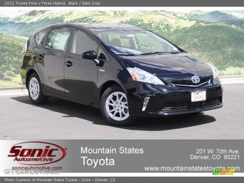 Black / Dark Gray 2012 Toyota Prius v Three Hybrid