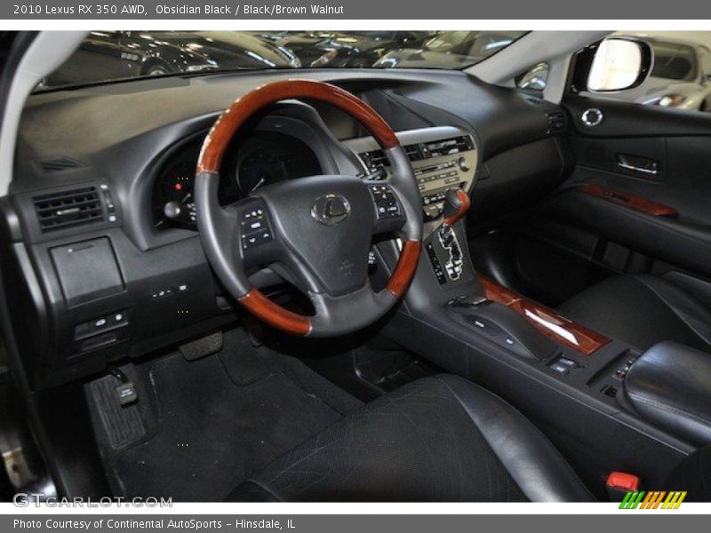 Obsidian Black / Black/Brown Walnut 2010 Lexus RX 350 AWD