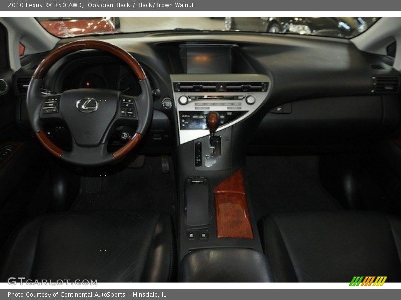 Obsidian Black / Black/Brown Walnut 2010 Lexus RX 350 AWD