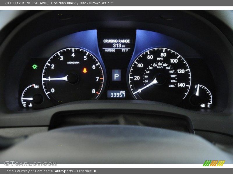 Obsidian Black / Black/Brown Walnut 2010 Lexus RX 350 AWD