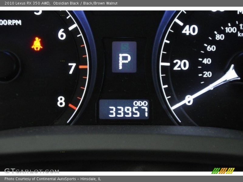 Obsidian Black / Black/Brown Walnut 2010 Lexus RX 350 AWD