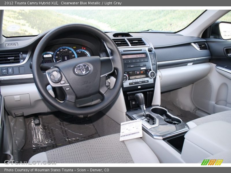 Clearwater Blue Metallic / Light Gray 2012 Toyota Camry Hybrid XLE