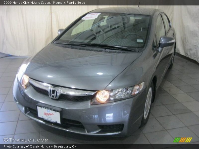 Magnetic Pearl / Beige 2009 Honda Civic Hybrid Sedan