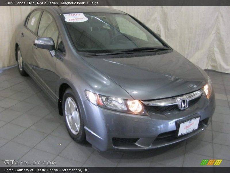 Magnetic Pearl / Beige 2009 Honda Civic Hybrid Sedan