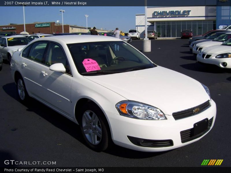 White / Neutral Beige 2007 Chevrolet Impala LT