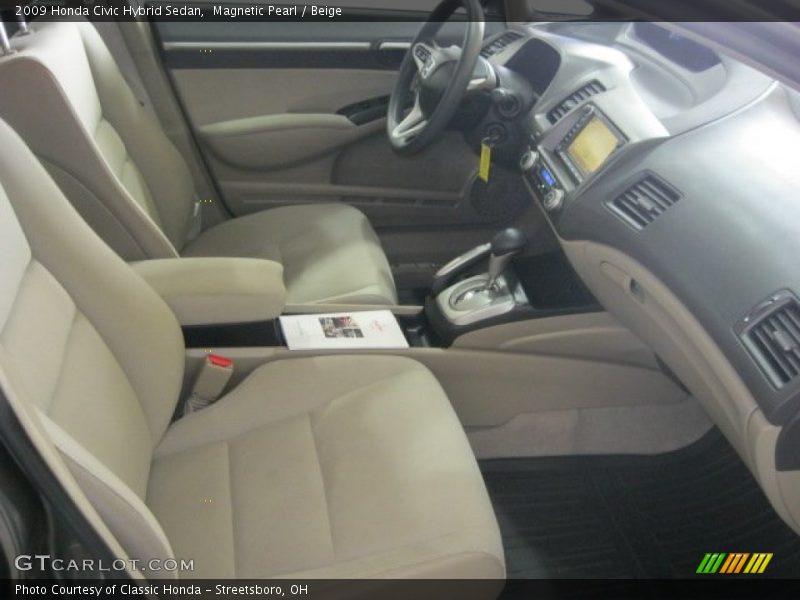 Magnetic Pearl / Beige 2009 Honda Civic Hybrid Sedan