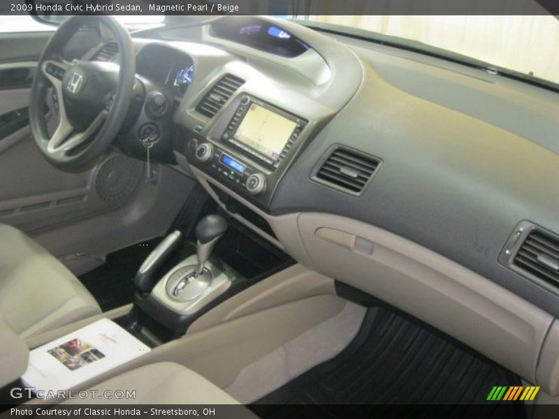 Magnetic Pearl / Beige 2009 Honda Civic Hybrid Sedan