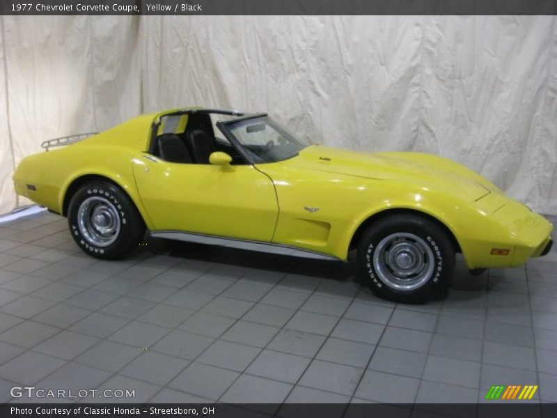 Yellow / Black 1977 Chevrolet Corvette Coupe