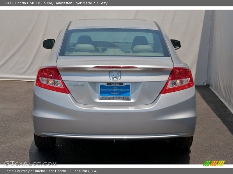 Alabaster Silver Metallic / Gray 2012 Honda Civic EX Coupe