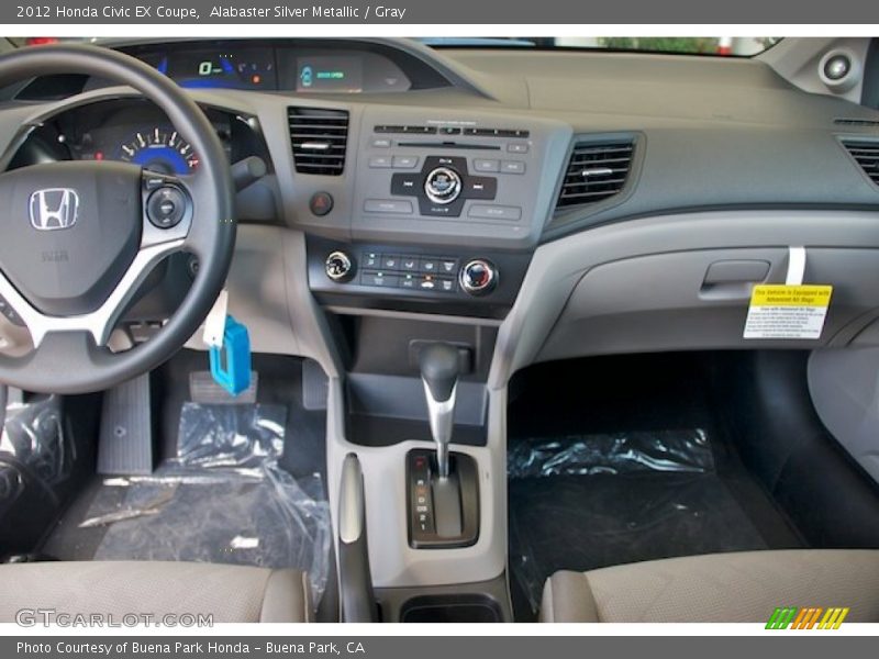Alabaster Silver Metallic / Gray 2012 Honda Civic EX Coupe