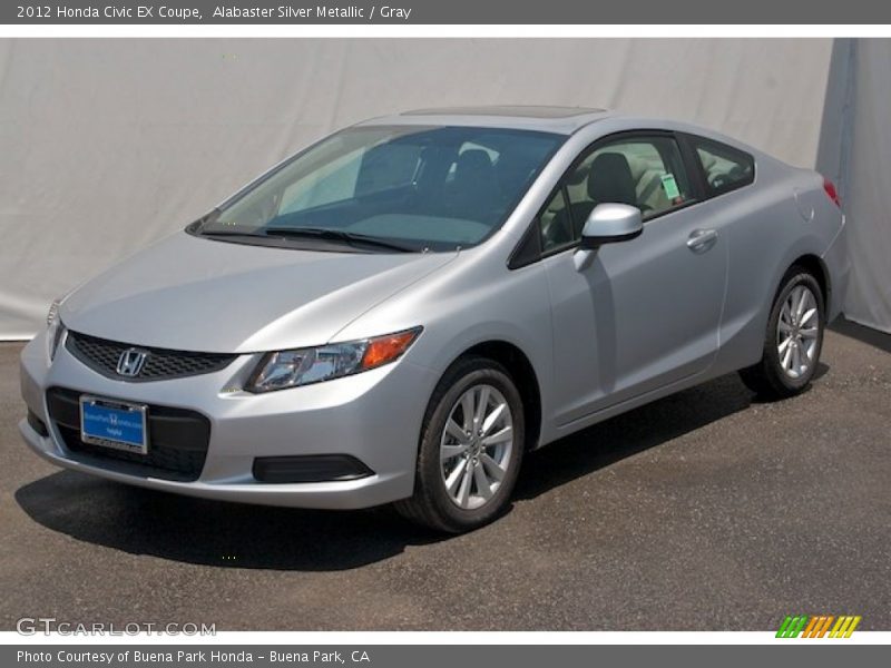 Alabaster Silver Metallic / Gray 2012 Honda Civic EX Coupe