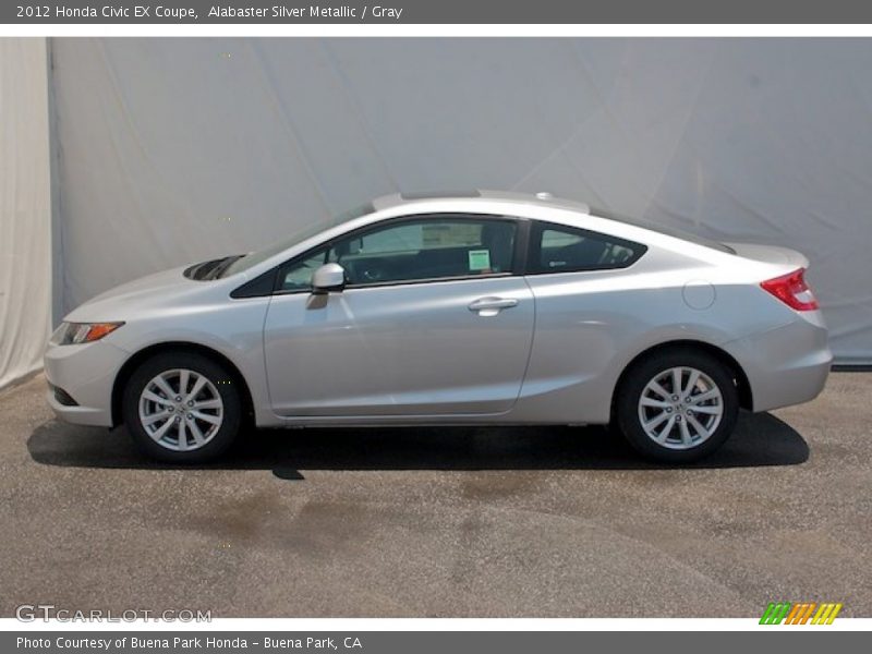 Alabaster Silver Metallic / Gray 2012 Honda Civic EX Coupe