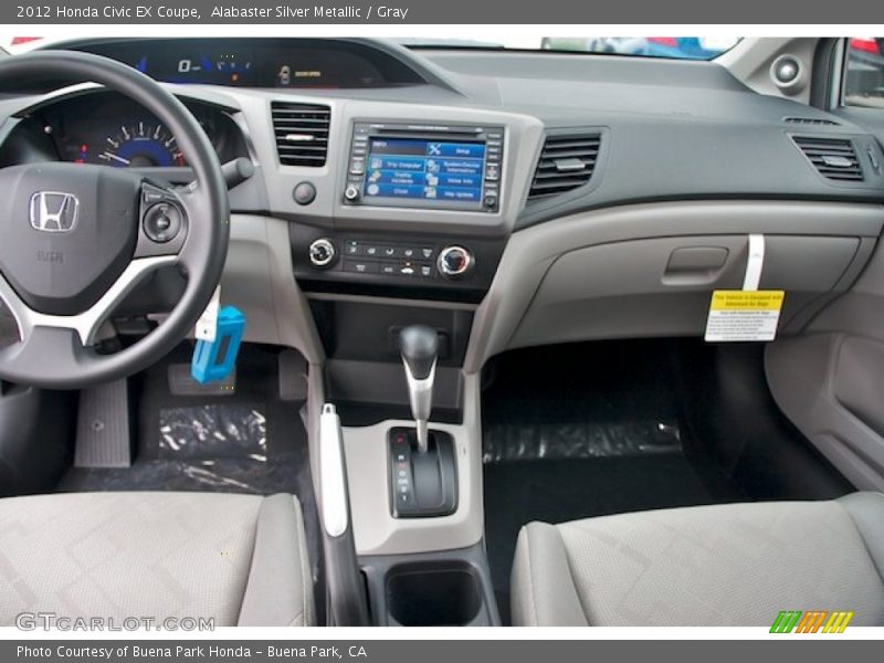 Alabaster Silver Metallic / Gray 2012 Honda Civic EX Coupe