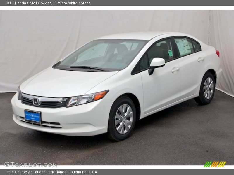 Taffeta White / Stone 2012 Honda Civic LX Sedan