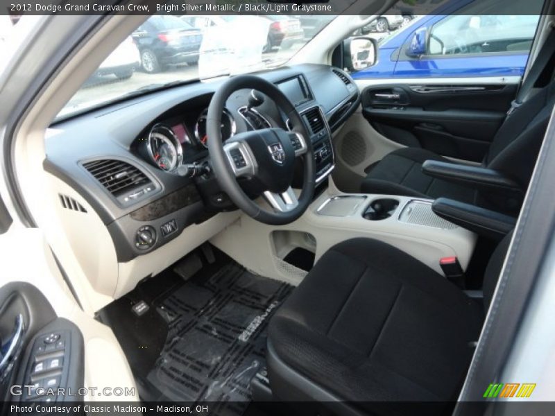 Bright Silver Metallic / Black/Light Graystone 2012 Dodge Grand Caravan Crew