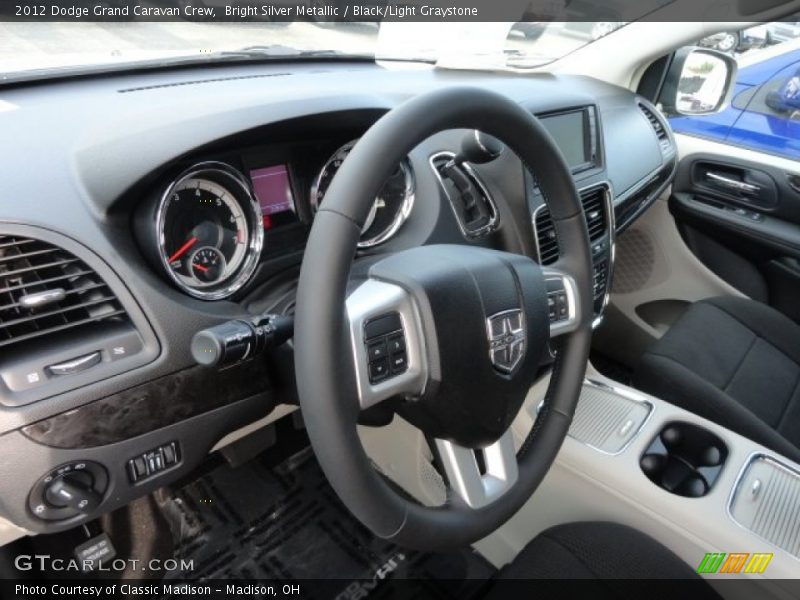 Bright Silver Metallic / Black/Light Graystone 2012 Dodge Grand Caravan Crew