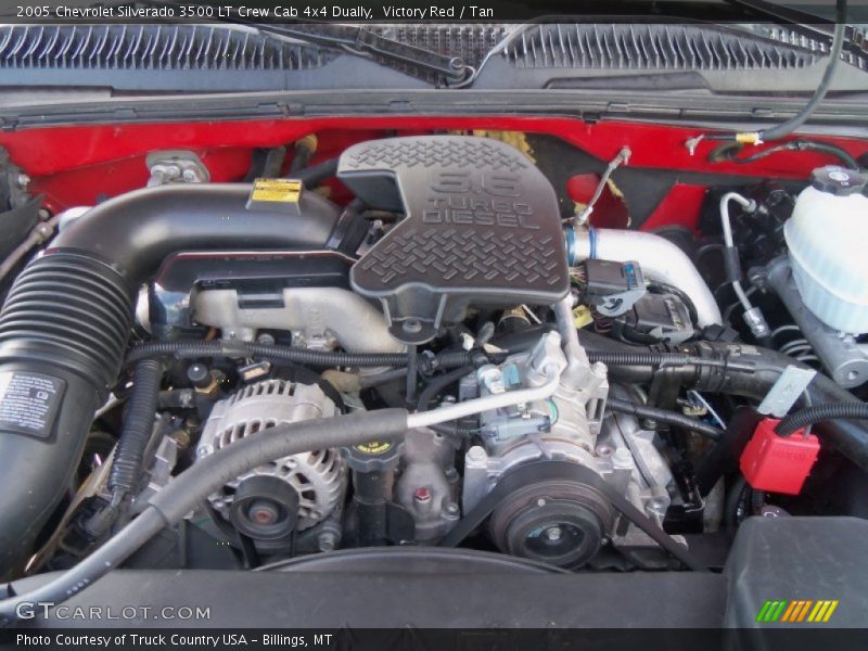 Victory Red / Tan 2005 Chevrolet Silverado 3500 LT Crew Cab 4x4 Dually