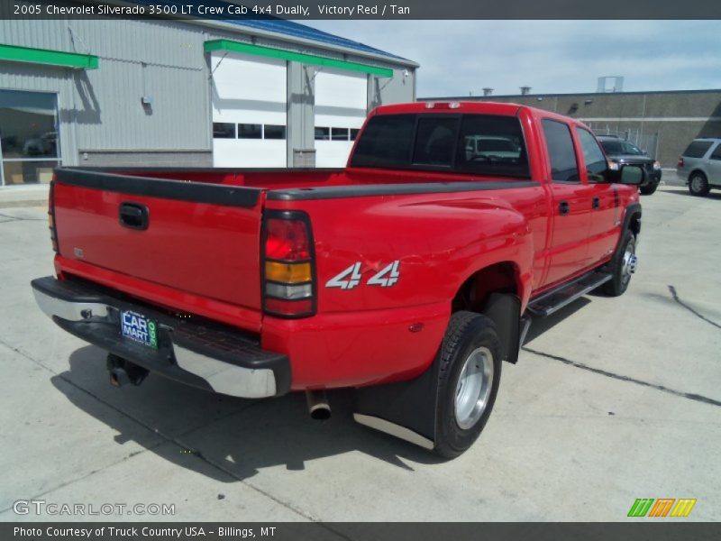 Victory Red / Tan 2005 Chevrolet Silverado 3500 LT Crew Cab 4x4 Dually
