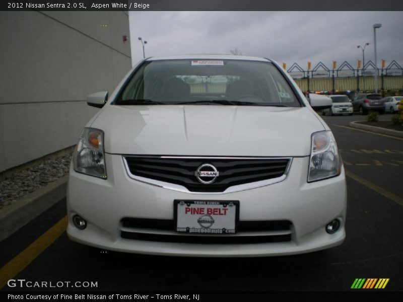 Aspen White / Beige 2012 Nissan Sentra 2.0 SL