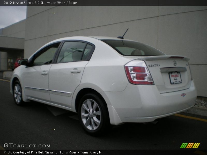 Aspen White / Beige 2012 Nissan Sentra 2.0 SL