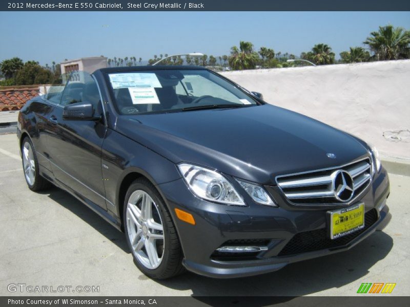 Steel Grey Metallic / Black 2012 Mercedes-Benz E 550 Cabriolet