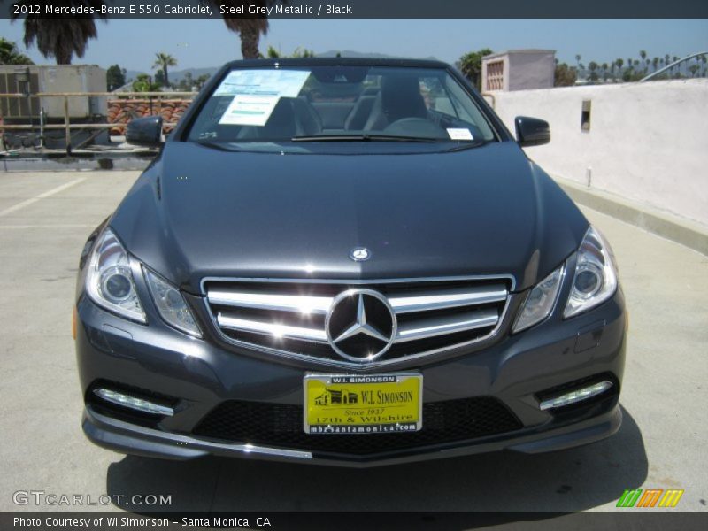 Steel Grey Metallic / Black 2012 Mercedes-Benz E 550 Cabriolet