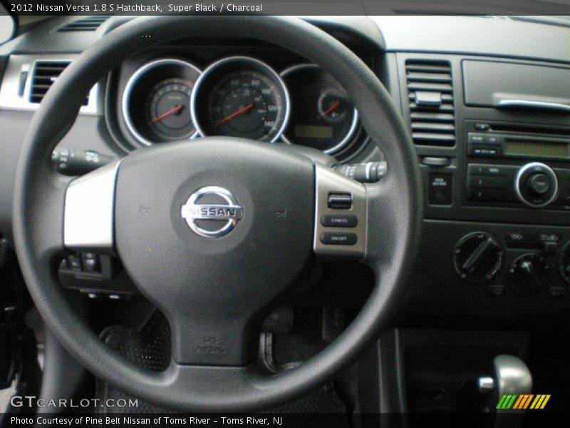 Super Black / Charcoal 2012 Nissan Versa 1.8 S Hatchback