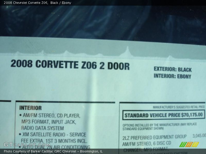 Black / Ebony 2008 Chevrolet Corvette Z06
