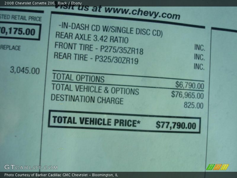Black / Ebony 2008 Chevrolet Corvette Z06