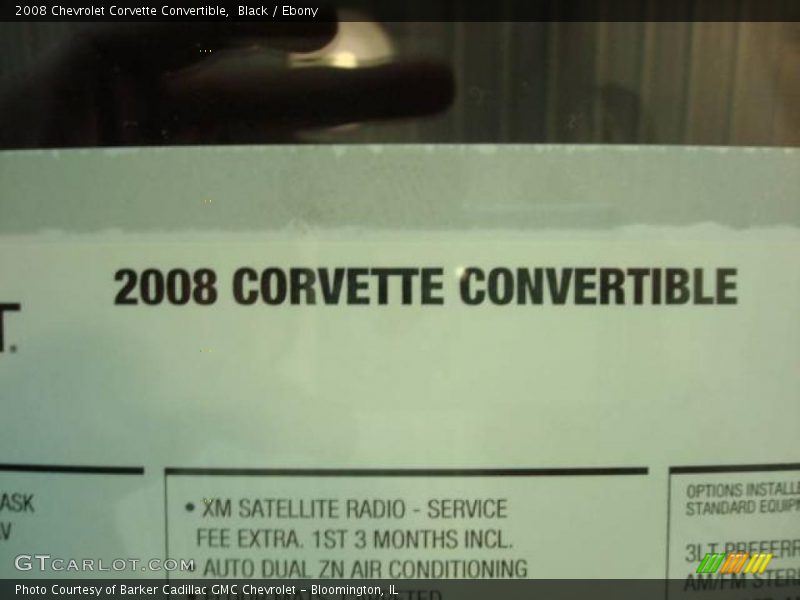 Black / Ebony 2008 Chevrolet Corvette Convertible