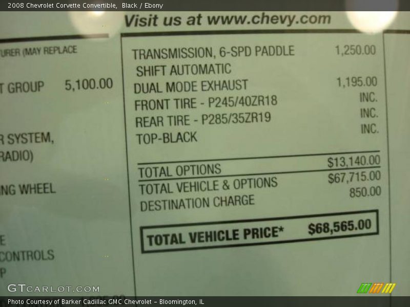 Black / Ebony 2008 Chevrolet Corvette Convertible